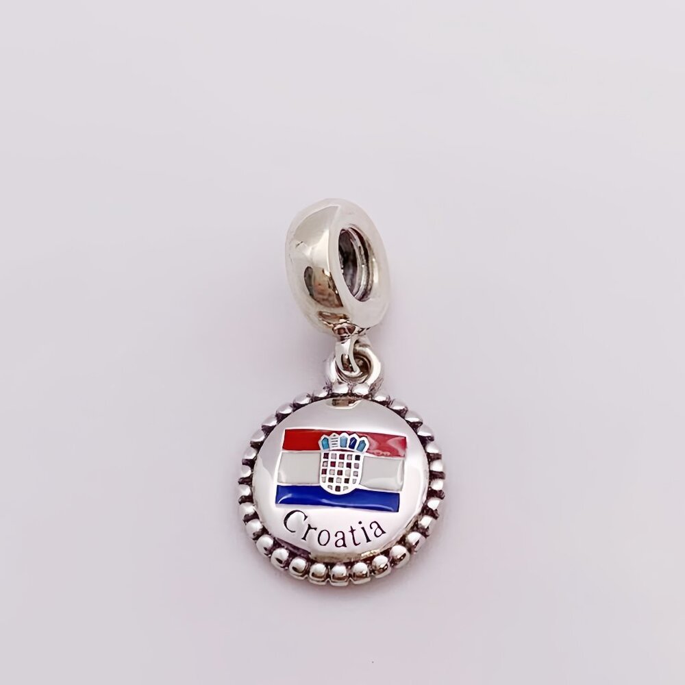 Pandora Croatia Flag Dangle  Charm